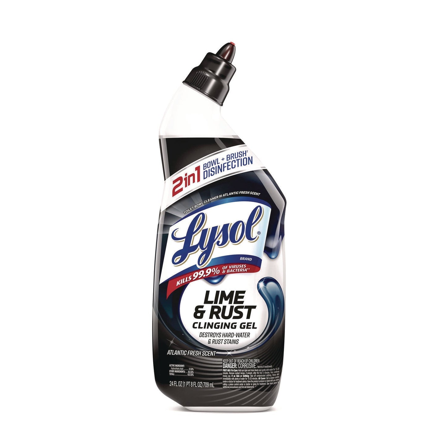RAC98013EA Disinfectant Toilet Bowl Cleaner w/Lime/Rust Remover, Atlantic Fresh, 24 oz LYSOL Brand