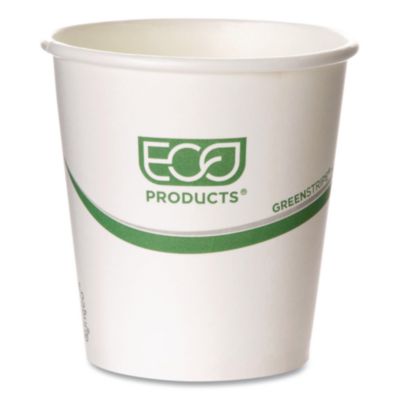 ECOEPBHC10GS GreenStripe Hot Cups, 10 oz, Paper, White, 50/Pack, 20 Packs/Carton