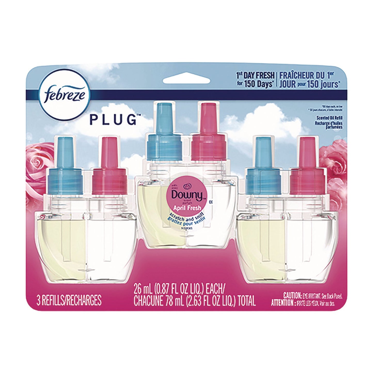 PGC52369 PLUG Air Freshener Refills, Downy April Fresh, 0.87 oz Febreze