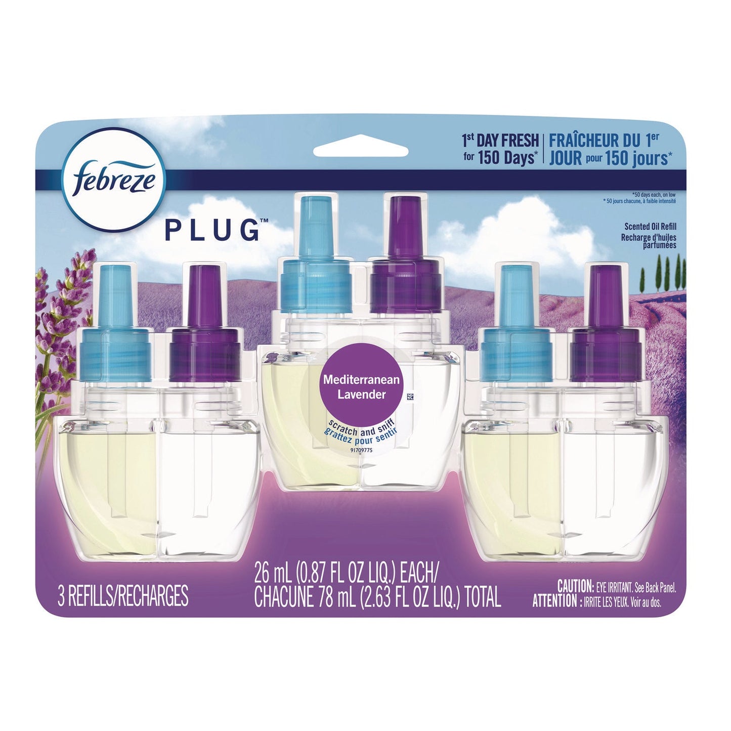 PGC54367 PLUG Air Freshener Refills, Mediterranean Lavender, 0.87 oz, 3/Pack Febreze