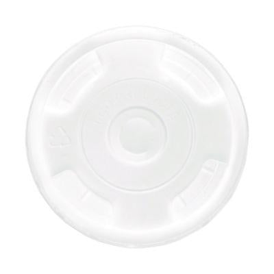 ECOEPCRFL BlueStripe Recycled Content Cold Cup Flat Lids, Fits 9 oz to 24 oz Cold Cups, Plastic, Clear, 100/Pack, 10 Packs/Carton ECO-PRODUCTS,INC.