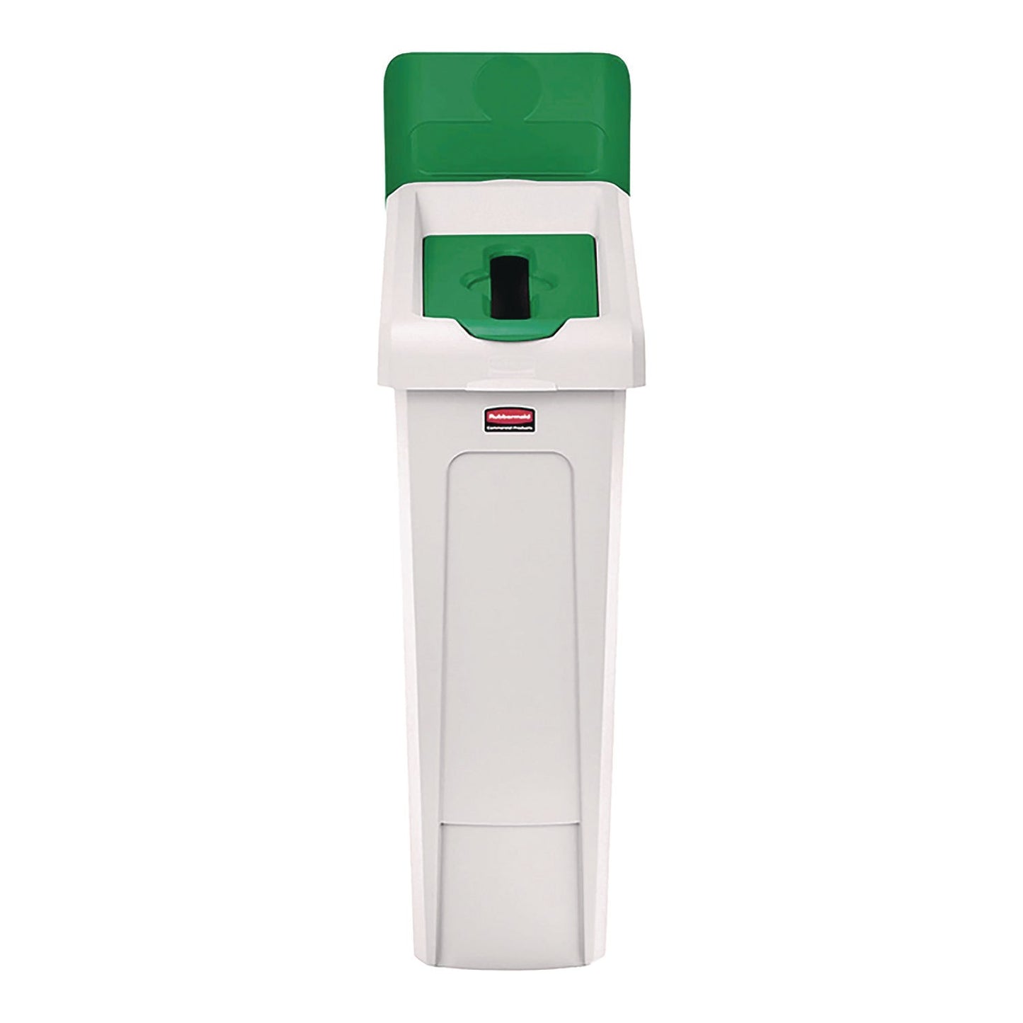 RCP2185054 Slim Jim Recycling Station Kit, 1-Stream Paper, 23 gal, Plastic, Green/Gray RUBBERMAID COMMERCIAL PROD.