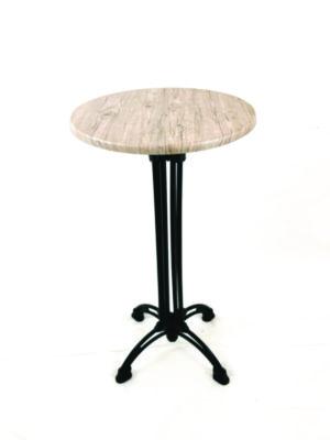 JMC106P24R7 Topalit Tables, Round, 24" dia x 44"h, Washington Pine Top, Black Iron Base/Legs