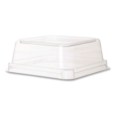 ECOEPSCS5LID Renewable and Compostable Lids, Fits 5" Square Containers, Clear, Plastic, 50/Pack, 8 Packs/Carton