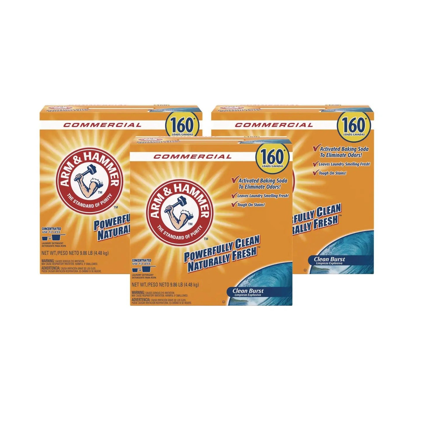 CDC3320000109 Powder Laundry Detergent, Clean Burst, 9.86 Lb Box, 3/carton Arm & Hammer