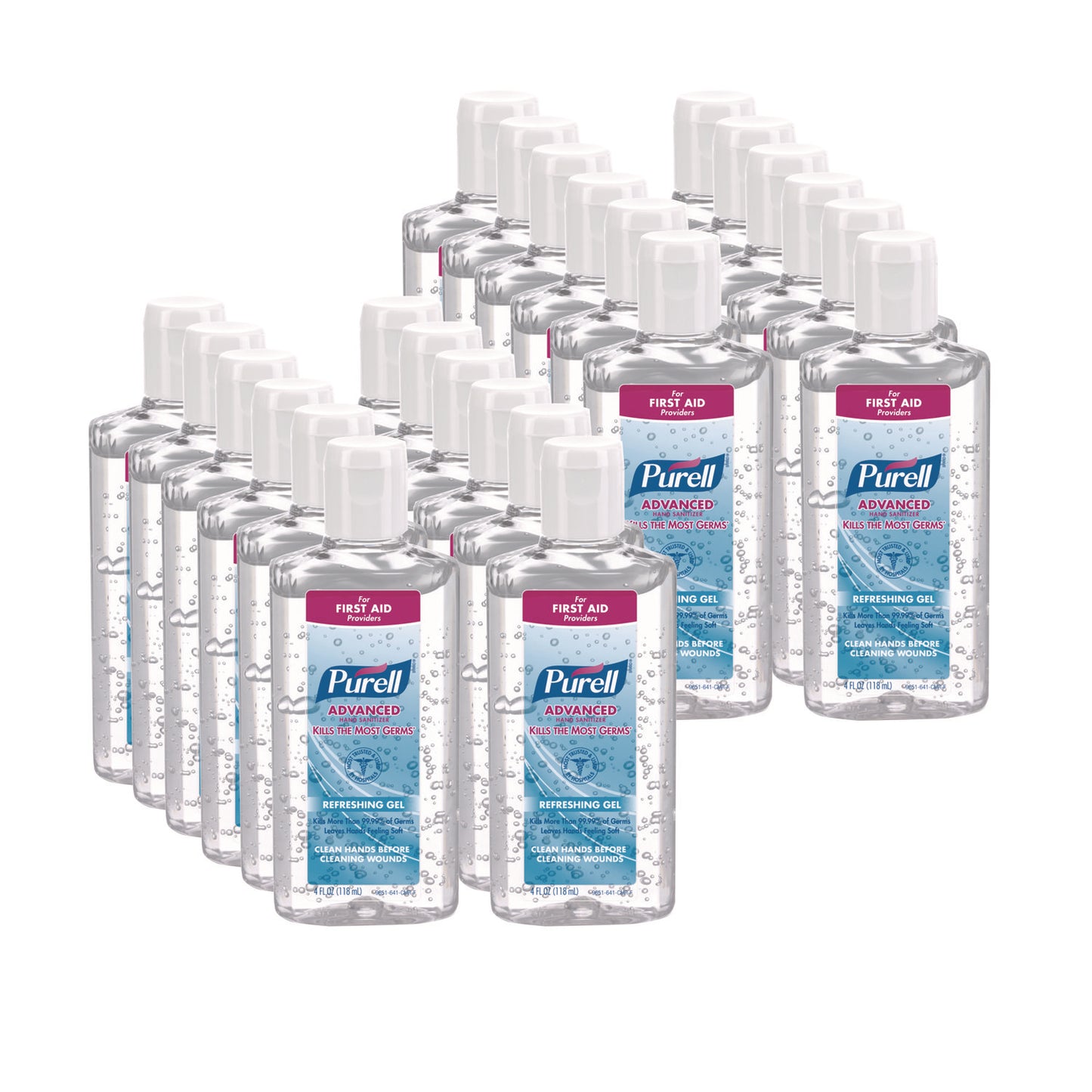 GOJ965124 Advanced Hand Sanitizer Refreshing Gel, 4 oz Flip-Cap Bottle, Clean Scent, 24/Carton