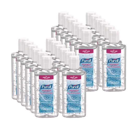 GOJ965124 Advanced Hand Sanitizer Refreshing Gel, 4 oz Flip-Cap Bottle, Clean Scent, 24/Carton