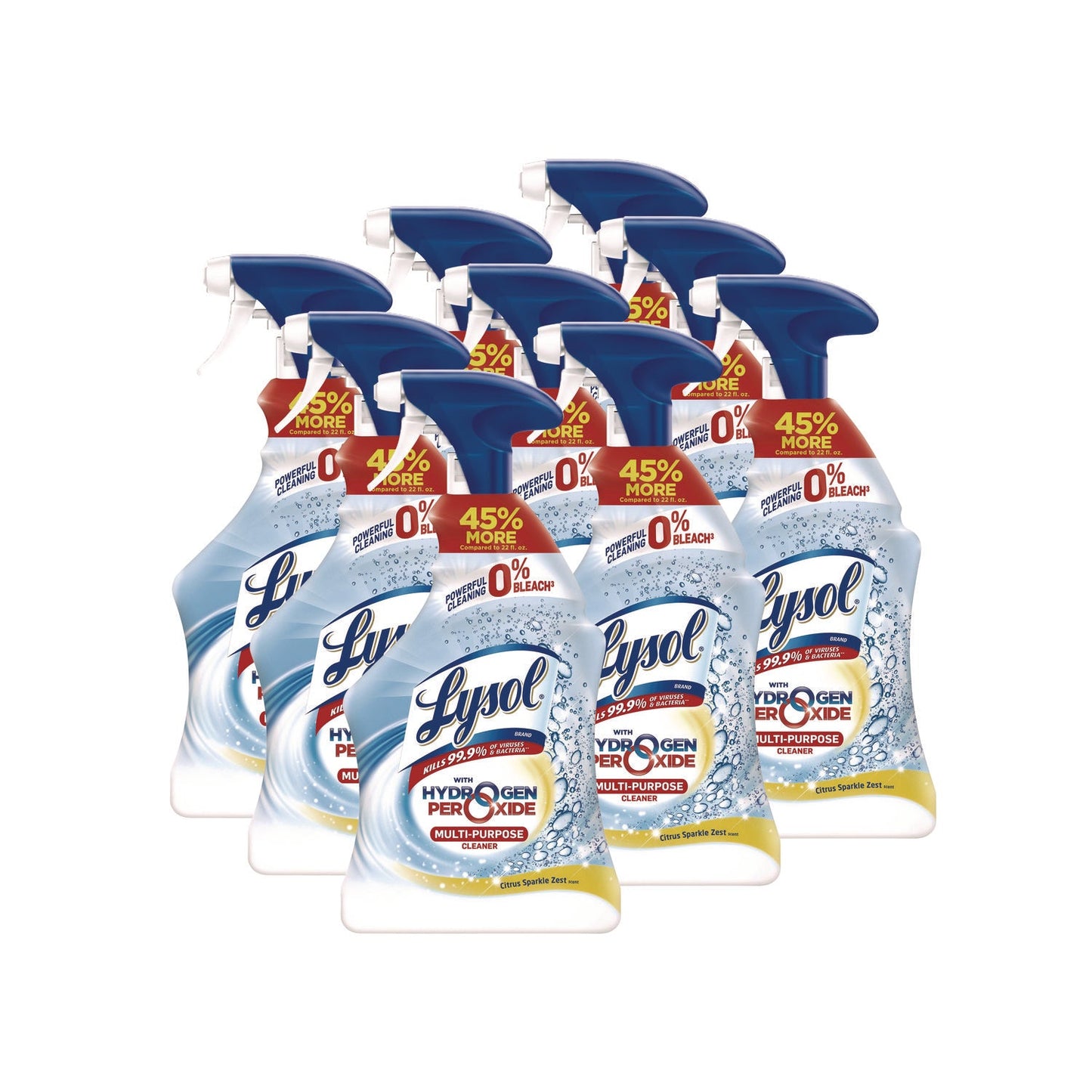 RAC89289CT Multi-Purpose Hydrogen Peroxide Cleaner, Citrus Sparkle Zest, 32 Oz Trigger Spray Bottle, 9/carton LYSOL Brand