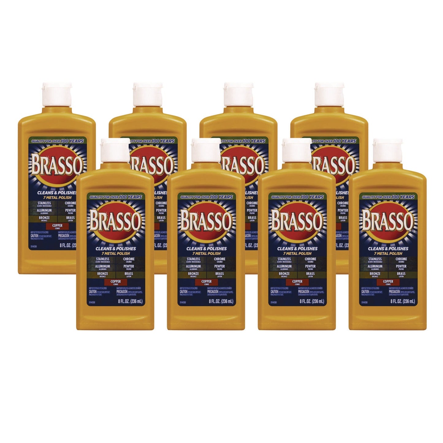 RAC89334 Metal Surface Polish, 8 Oz Bottle BRASSO