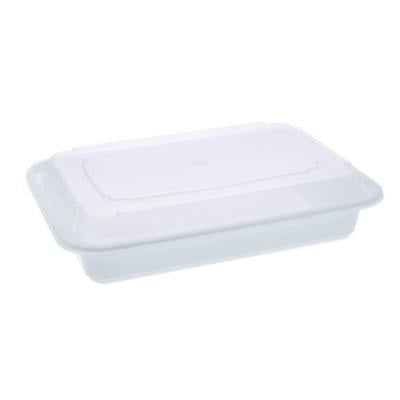 PCTNC868 Newspring VERSAtainer Microwavable Containers, Base/Lid Combo, 8.8 x 6 x 2, White/Clear, Plastic, 150/Carton