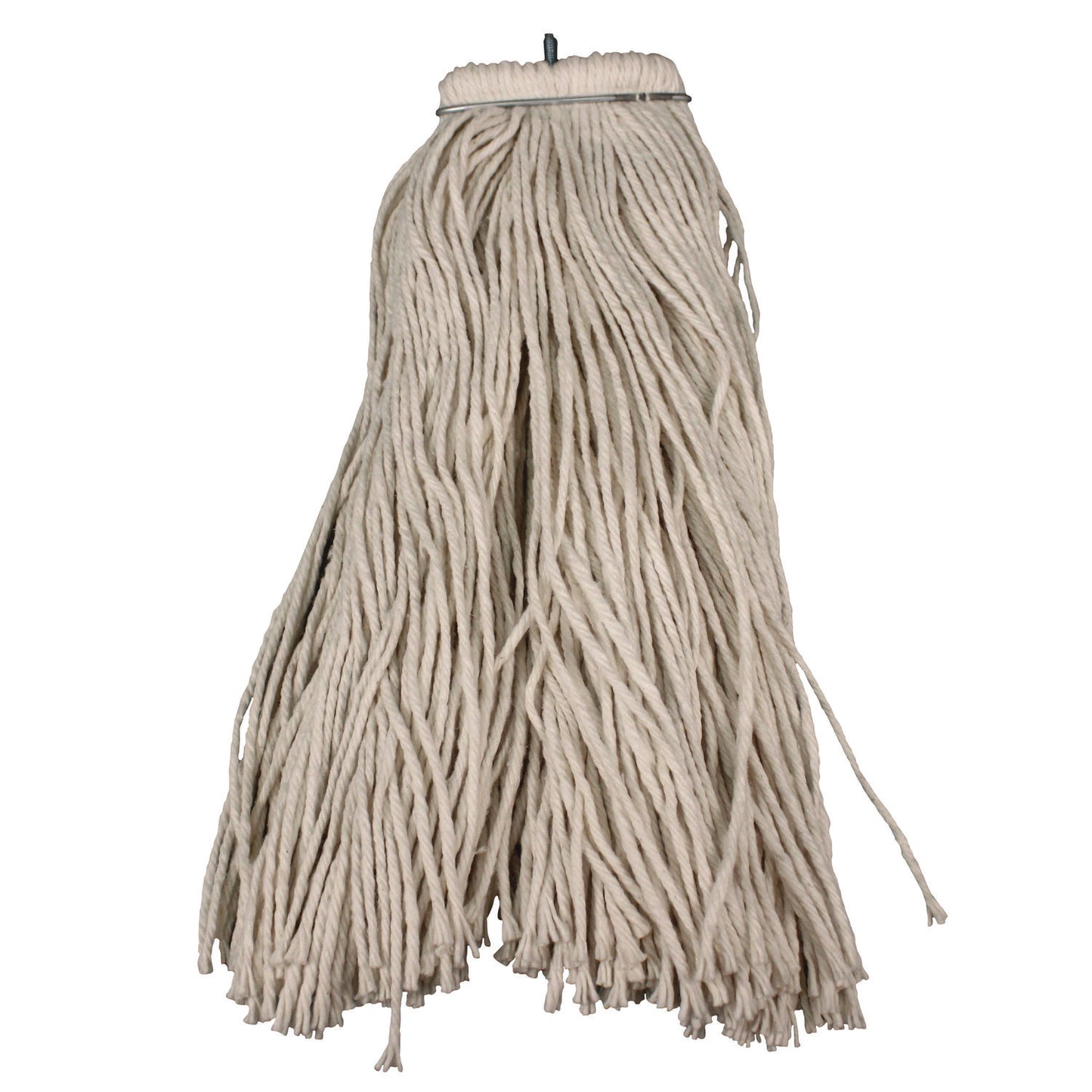 IMP12124 Layflat Regular Screw-Type Mop Head, Cotton, 24 Oz, 1" Headband, White Impact