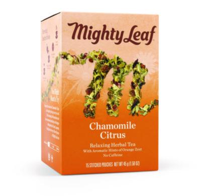 PEE510136 Whole Leaf Tea Pouches, Chamomile Citrus, 15/box MIGHTY LEAF TEA CO