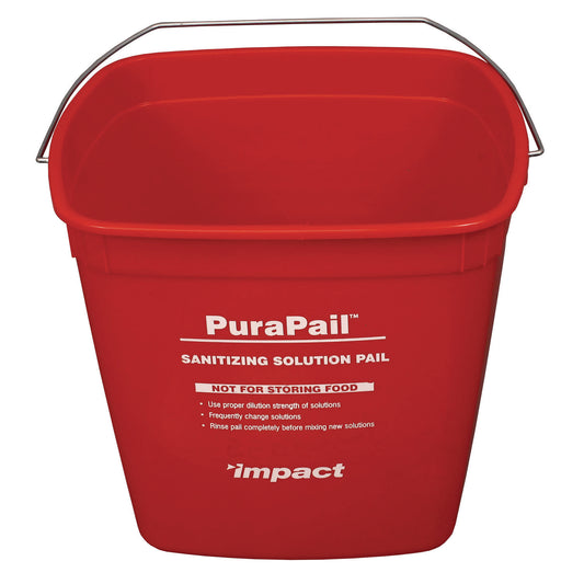 IMP55066SEA Purapail Sanitizing Bucket, 6 Qt, Polyethylene, Red