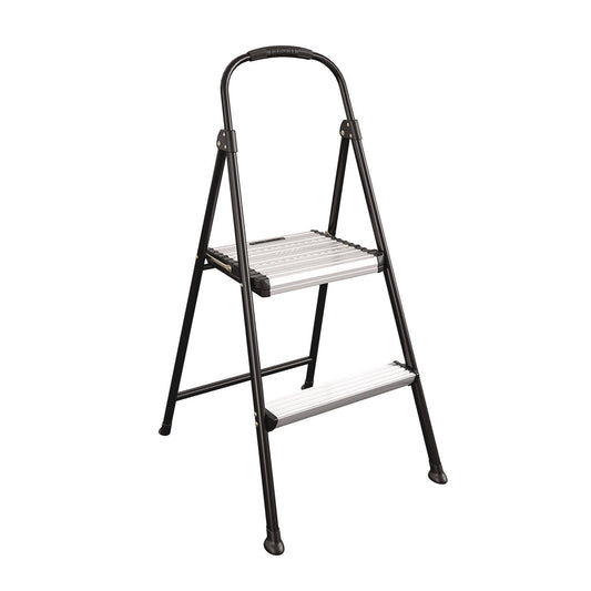 CSC11325ABK1E 2-Step Stepstool, 250 lb Capacity, 19" Working Height, 22.5" Spread, Black/Silver