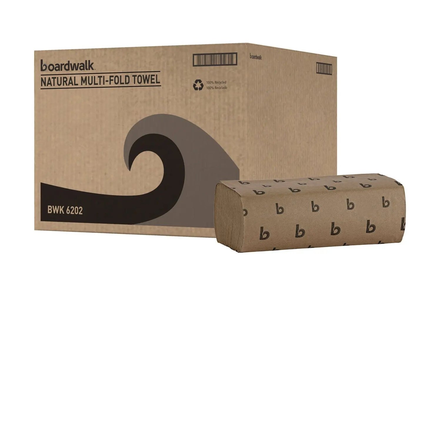 BWK6202 Multifold Paper Towels, 1-Ply, 9 x 9.45, Natural, 250/Pack, 16 Packs/Carton Boardwalk