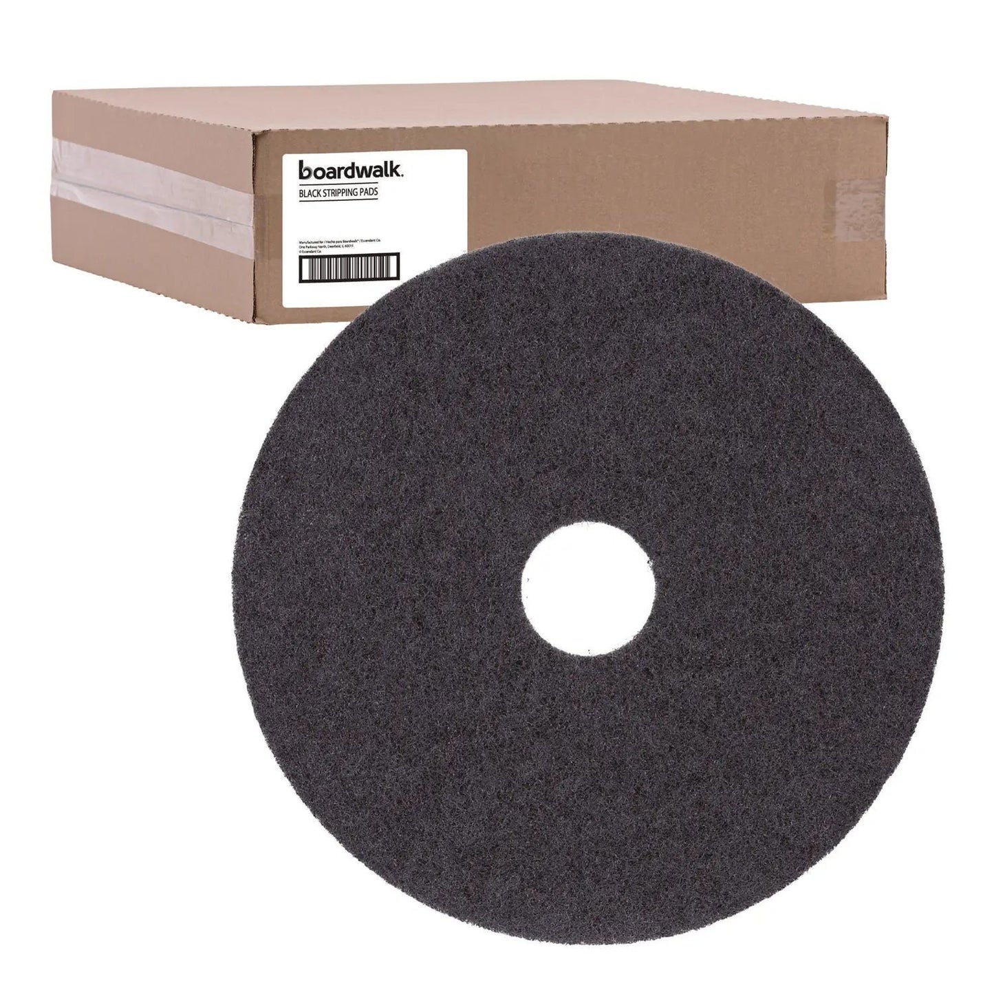 BWK4015BLA Stripping Floor Pads, 15" Diameter, Black, 5/carton Boardwalk
