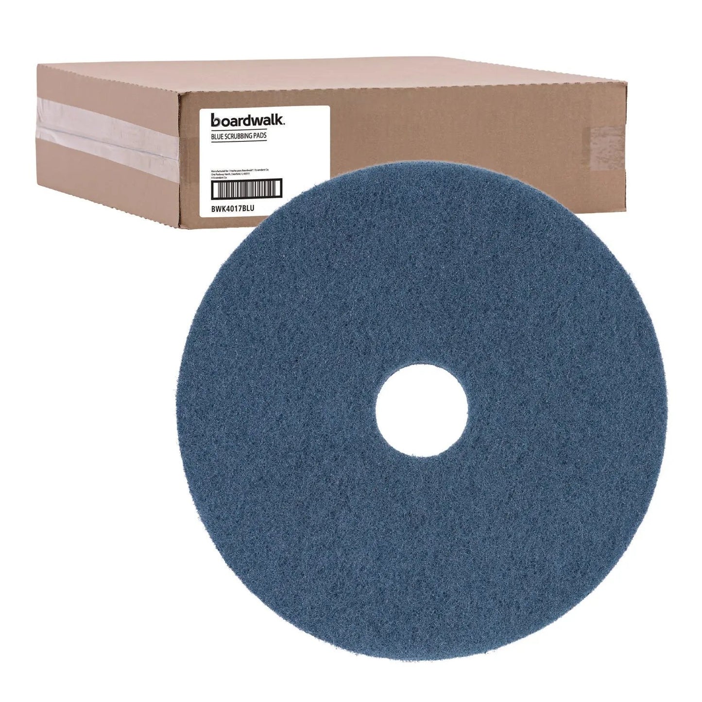 BWK4017BLU Scrubbing Floor Pads, 17" Diameter, Blue, 5/carton Boardwalk