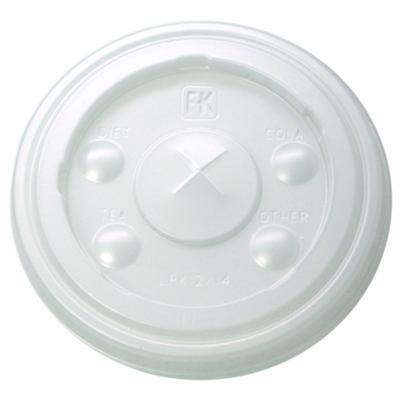 FABLRK1214 Kal-Clear/Nexclear Drink Cup Lids, Flat, X-Style Straw Slot, Fits 12 oz to 14 oz Cold Cups, Plastic, Translucent, 1,000/CT