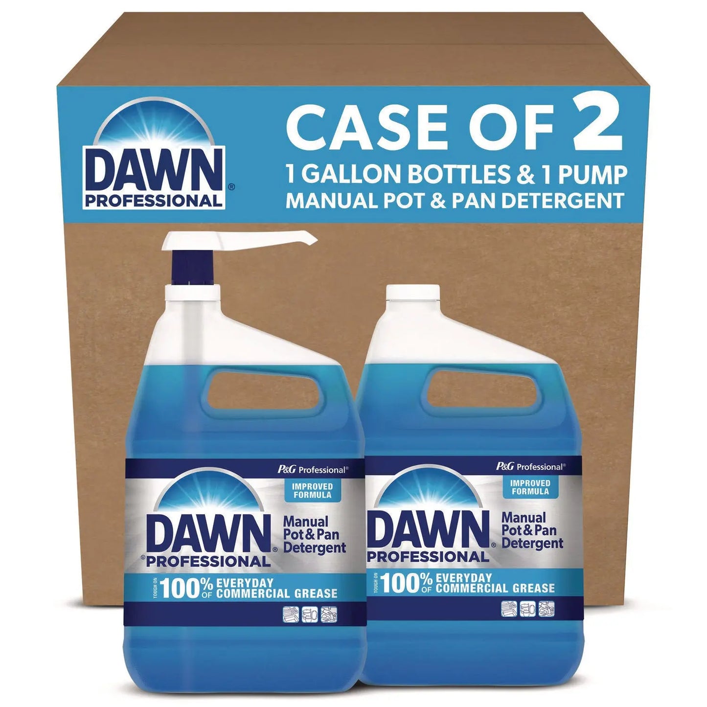 PGC15260 Manual Pot and Pan Dish Detergent with Pump, Original Scent, (1) Pump and (2) 1 gal Bottles/Carton Dawn Professional