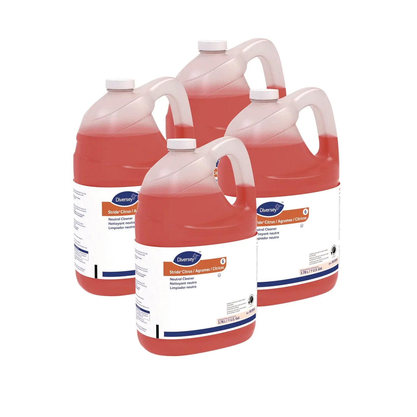 DVO101109753 Stride Neutral Cleaner, Citrus, 1 Gal, 4 Bottles/carton Diversey