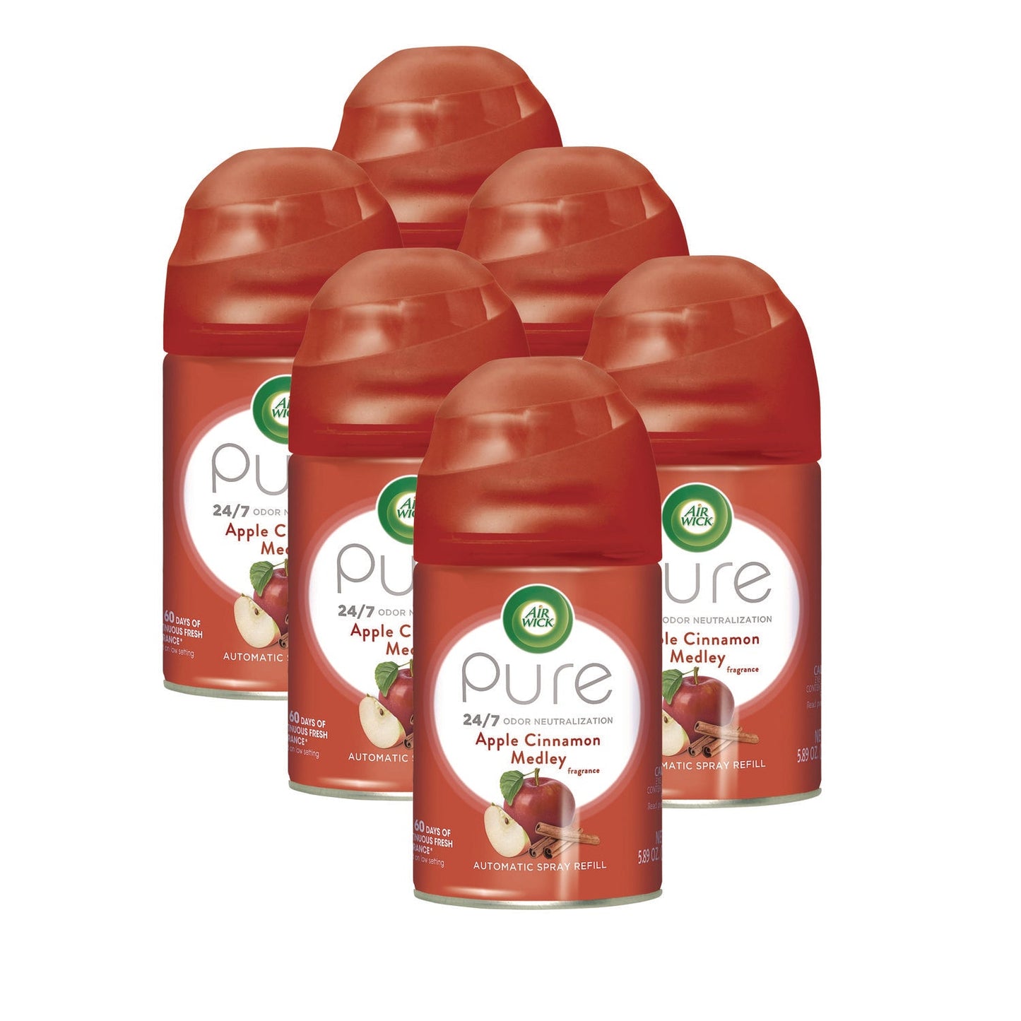 RAC78283CT Freshmatic Ultra Spray Refill, Apple Cinnamon Medley, 5.89 Oz Aerosol Spray, 6/carton Air Wick
