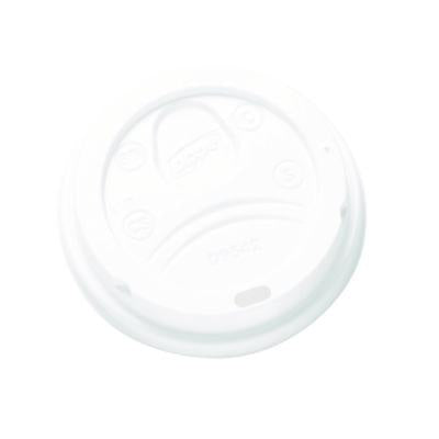 DXED9542PK Dome Drink-Thru Lids, Fits 10 oz to 20 oz Dixie Hot Cups, Plastic, White, 100/Pack