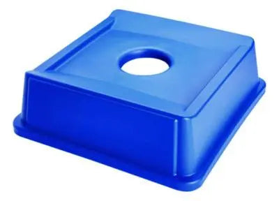 RCP2791BLU Untouchable Bottle and Can Recycling Top, Round Opening, 20.13w x 20.13d x 6.25h, Blue RUBBERMAID COMMERCIAL PROD.