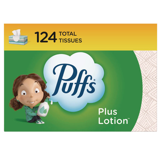 PGC39346 Plus Lotion Facial Tissue, 2-Ply, White, 124 Sheets/Box, 24 Boxes/Carton