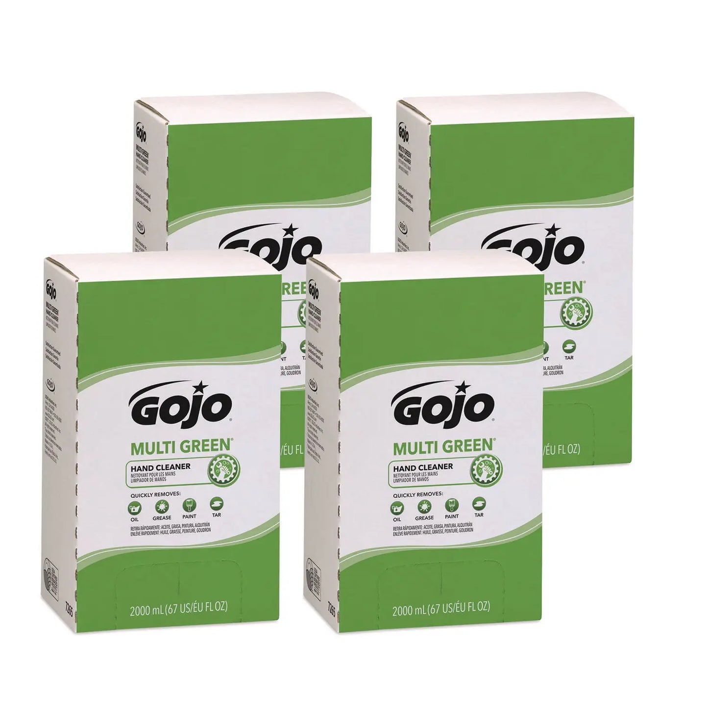 GOJ7265 MULTI GREEN Hand Cleaner, Refill for PRO TDX Push Style Dispenser, Citrus Solvent with Natural Pumice, 2,000 mL, 4/Carton GOJO