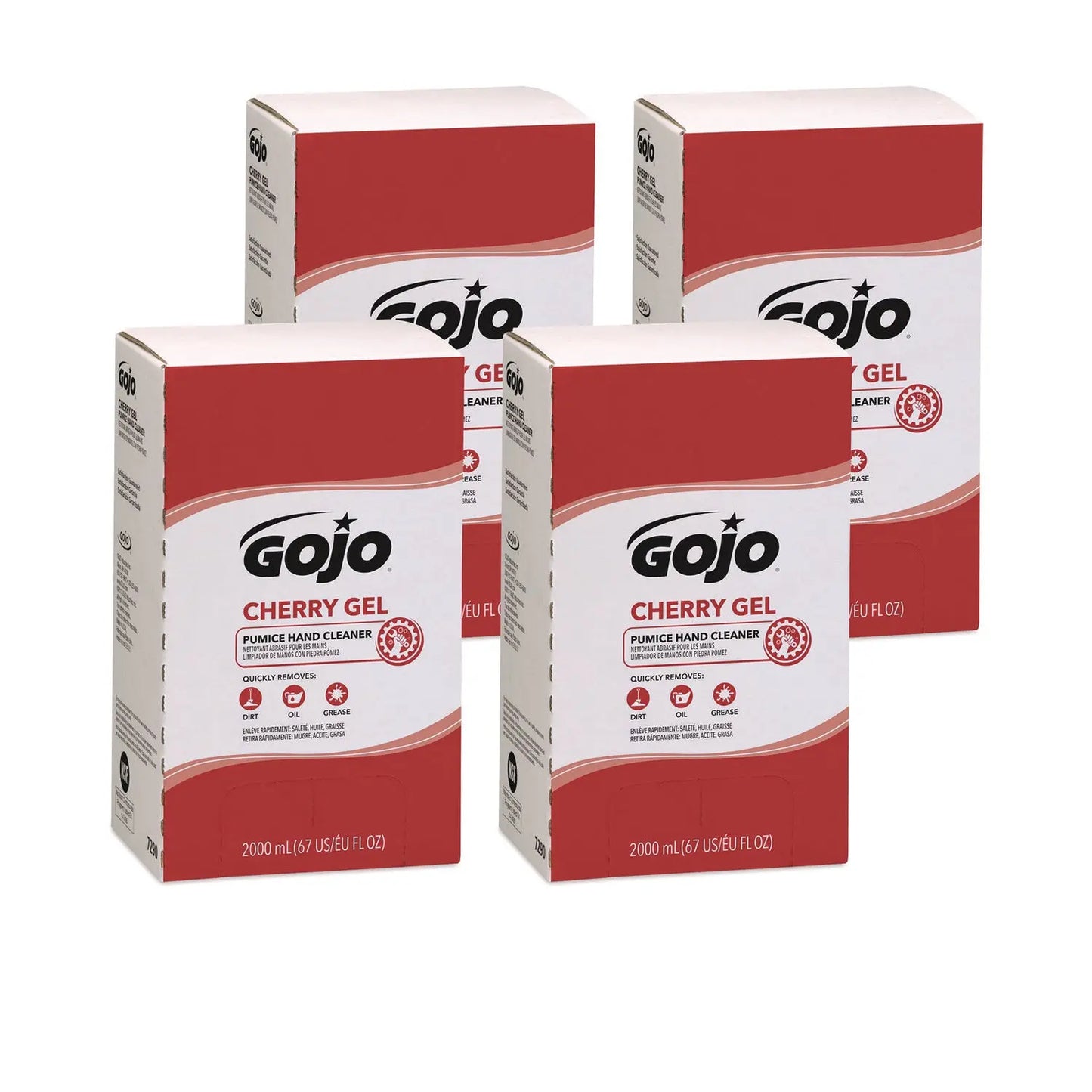 GOJ729004 Cherry Gel Pumice Hand Cleaner Refill, Cherry Scent, 2,000 mL, 4/Carton GOJO