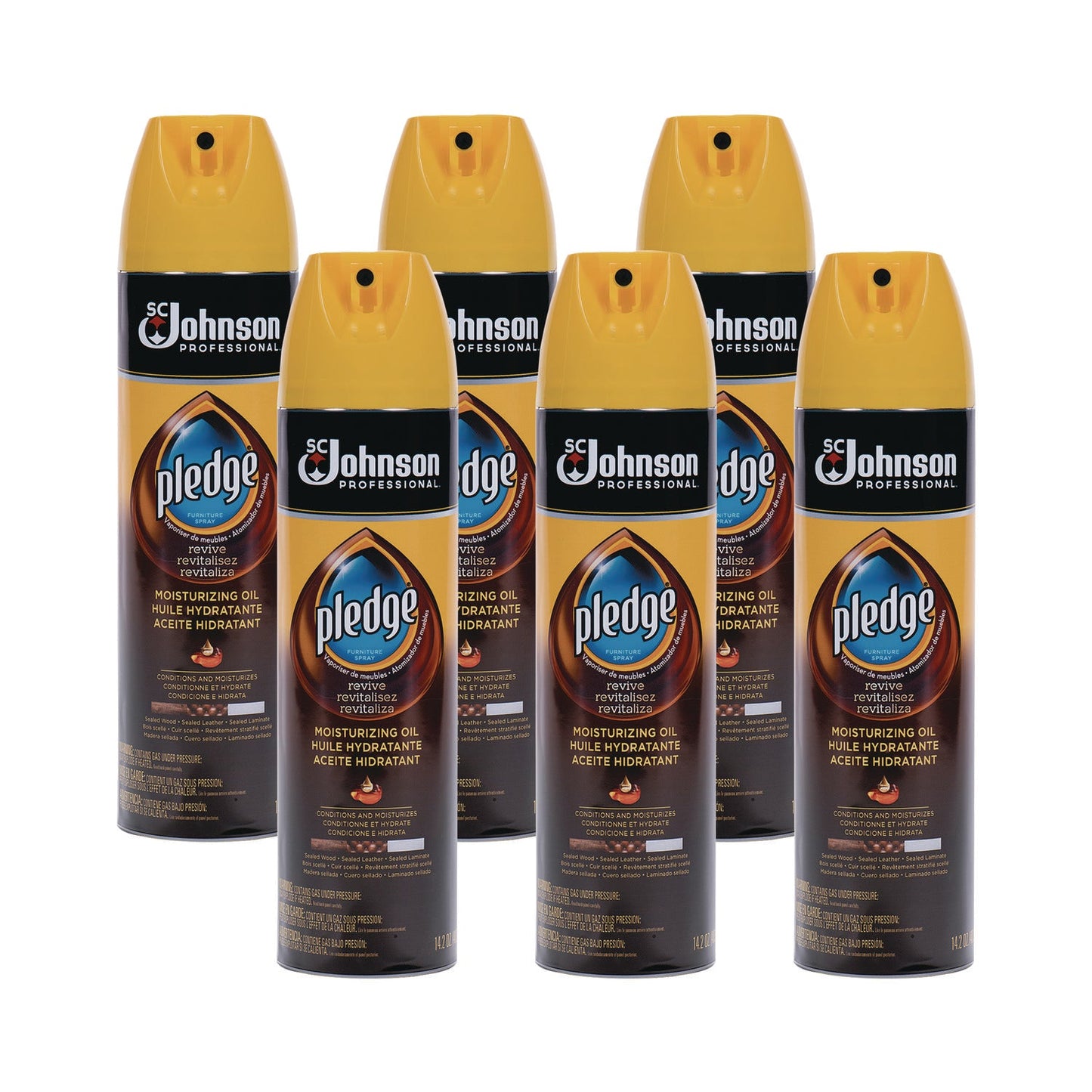 SJN697264 Furniture Polish, Revive Moisturizing Oil, 14.2 Oz Can, 6/carton Pledge