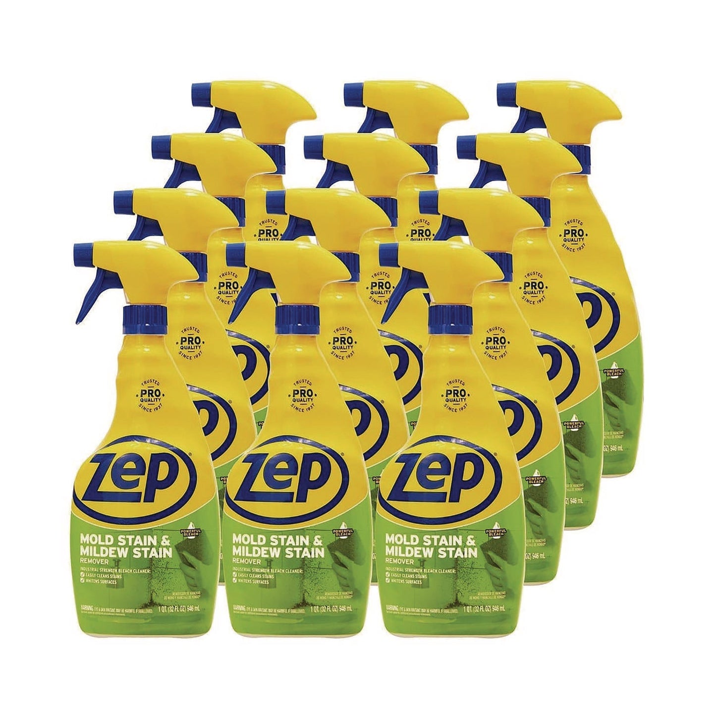ZPEZUMILDEW32CT Mold Stain And Mildew Stain Remover, 32 Oz Spray Bottle, 12/carton Zep Commercial