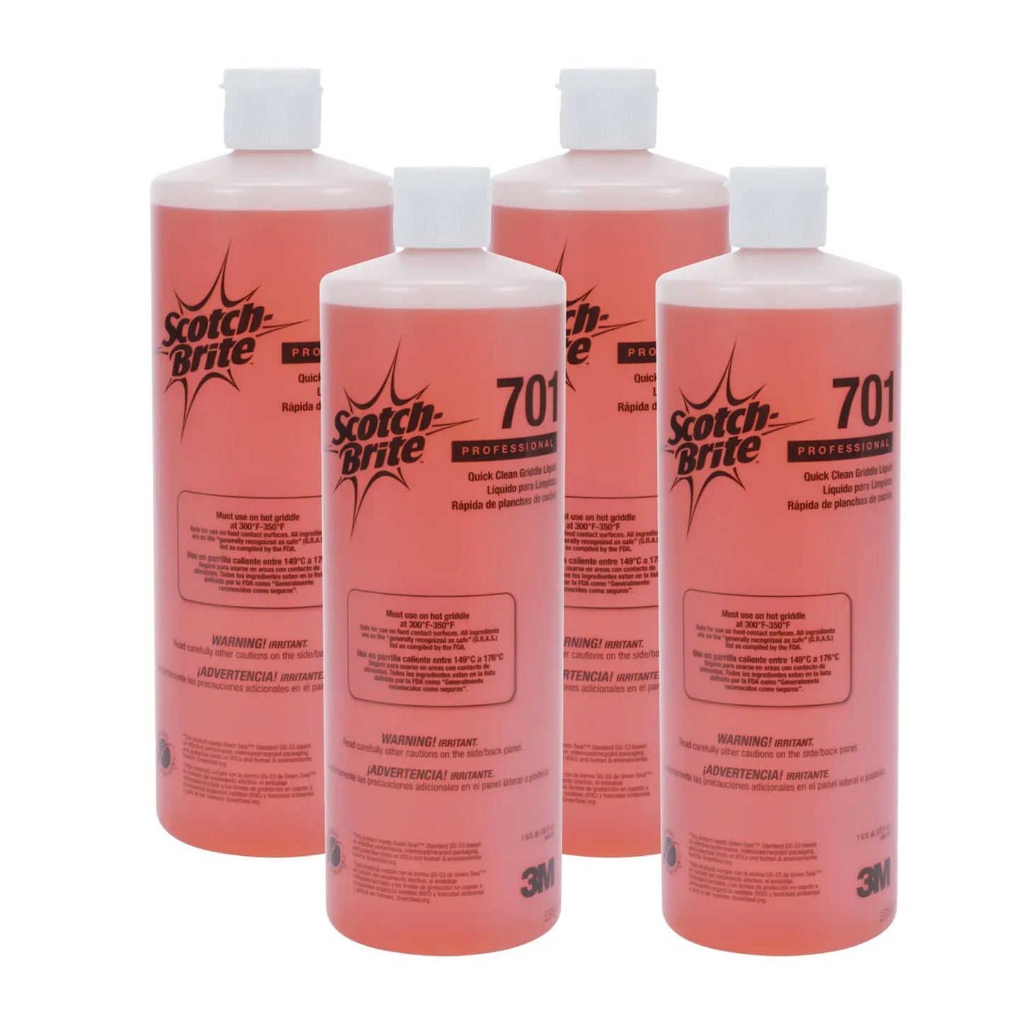 MMM26012 Quick Clean Griddle Liquid, 1 Qt Bottle, 4/carton Scotch-Brite PROFESSIONAL