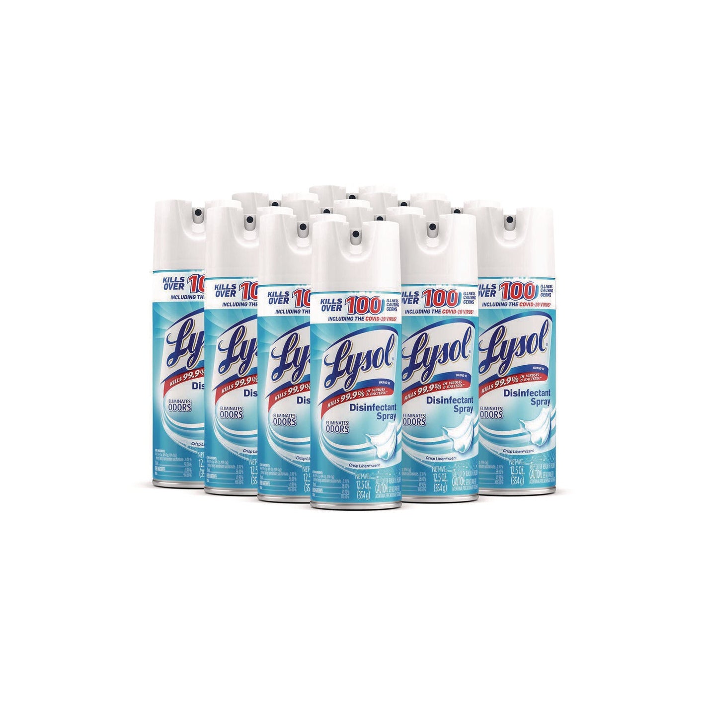 RAC74186 Disinfectant Spray, Crisp Linen Scent, 12.5 Oz Aerosol Spray, 12/carton LYSOL Brand
