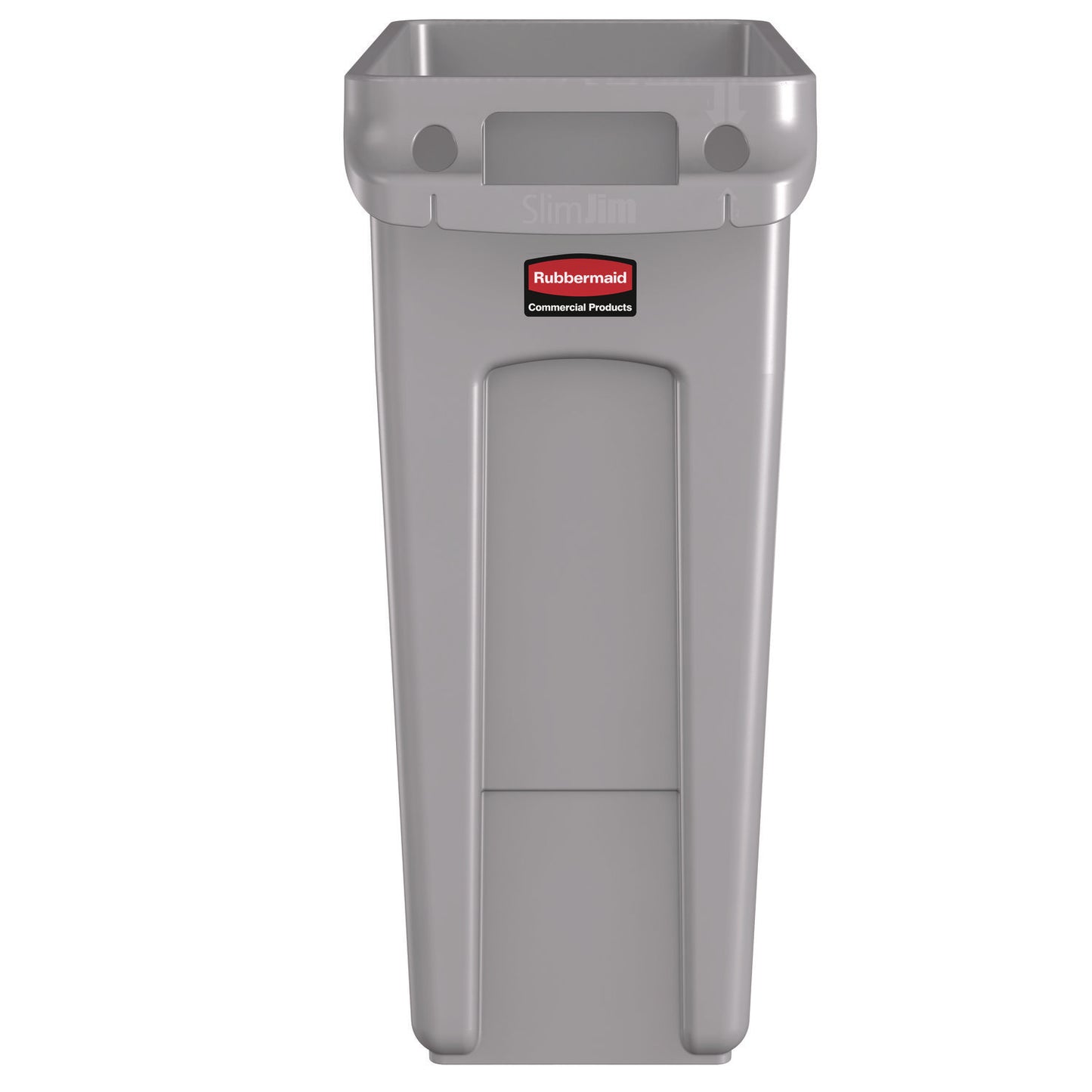 RCP1971258 Slim Jim Waste Container with Handles, 16 gal, Plastic, Light Gray