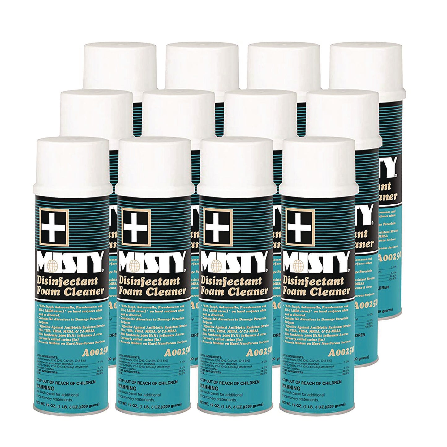 AMR1001907 Disinfectant Foam Cleaner, Fresh Scent, 19 Oz Aerosol Spray, 12/carton