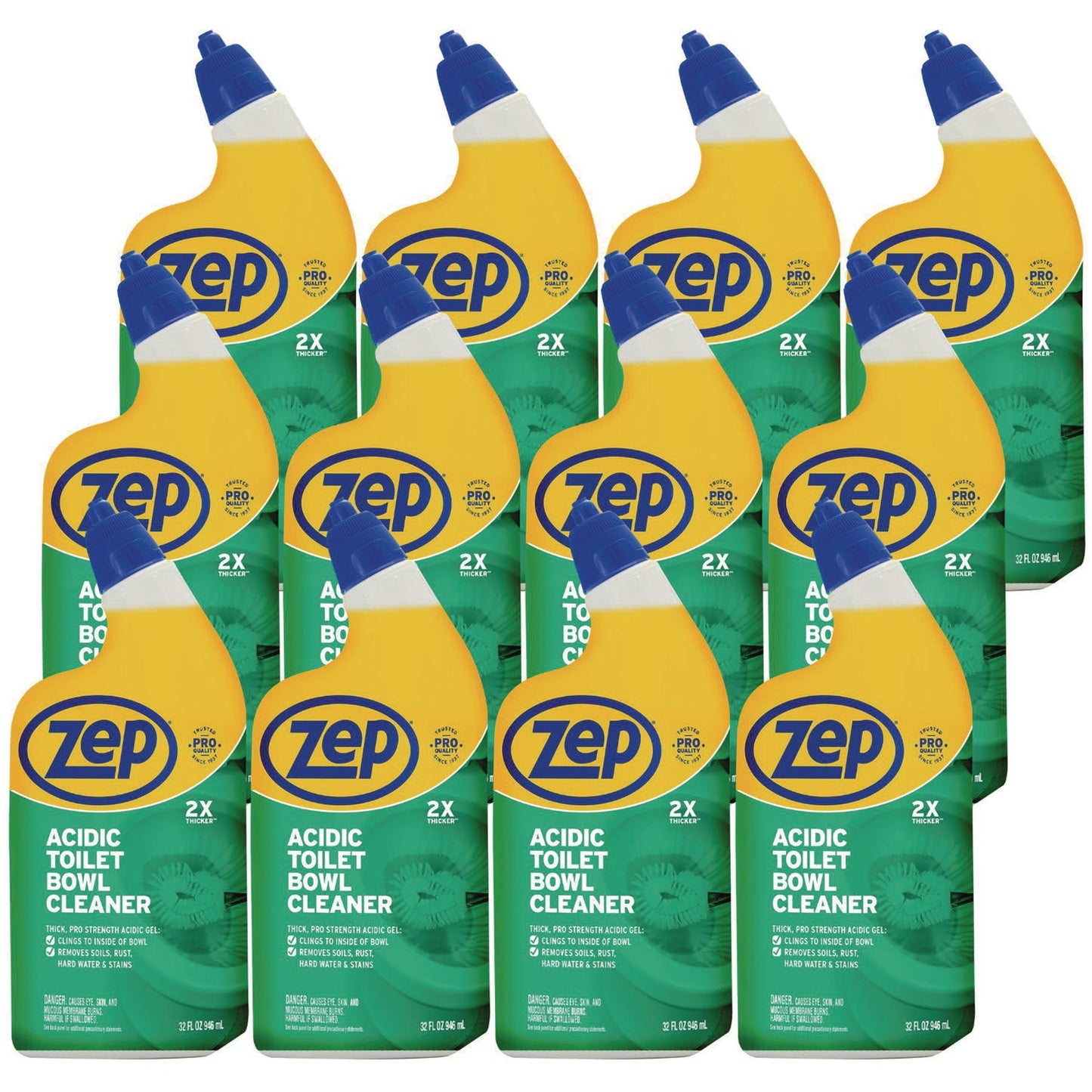 ZPEZUATBC32 Acidic Toilet Bowl Cleaner, Mint, 32 Oz Bottle, 12/carton Zep