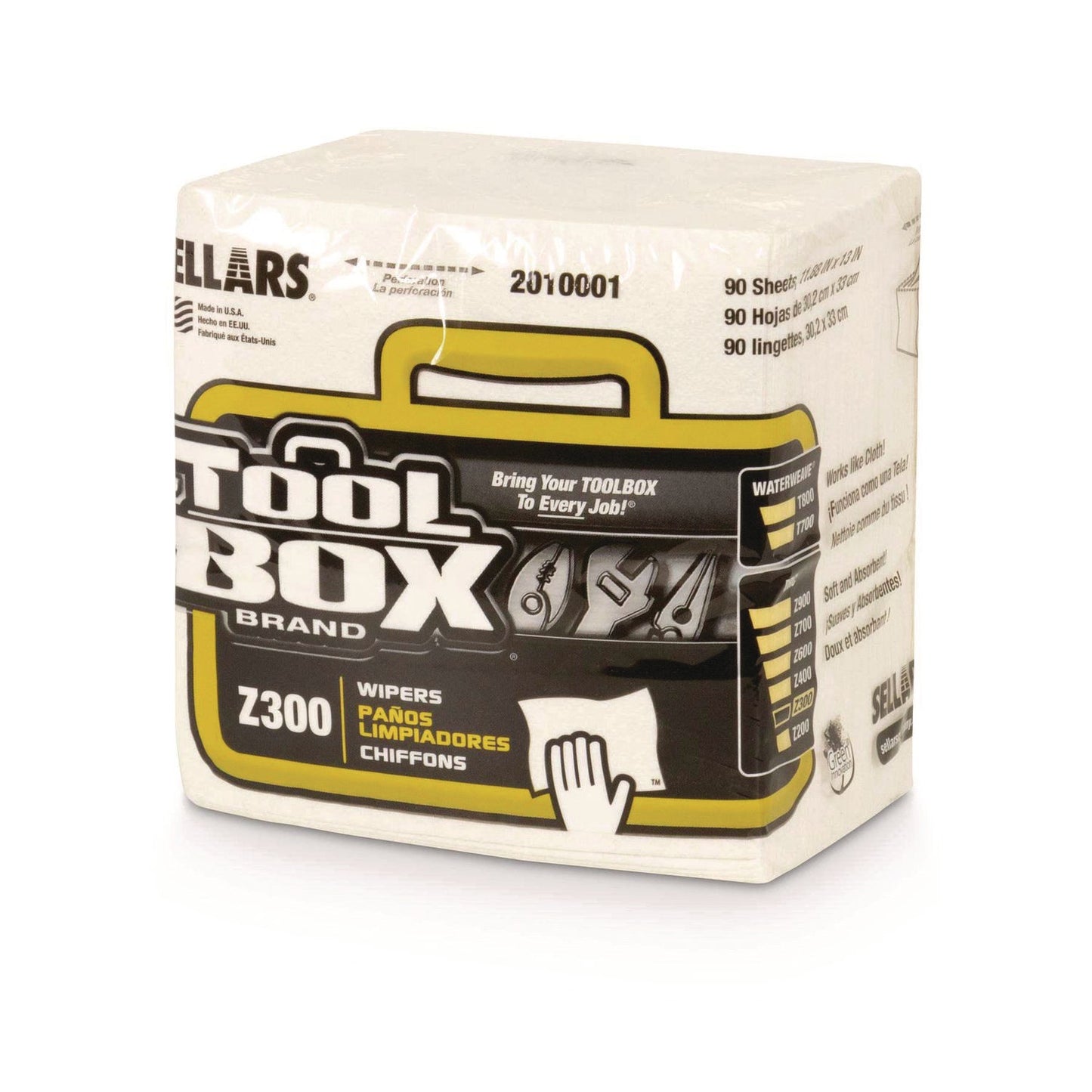 SLR2010001 Z300 Quarterfold Wipers, 1-Ply, 11.87 x 13, White, 12/Carton TOOLBOX