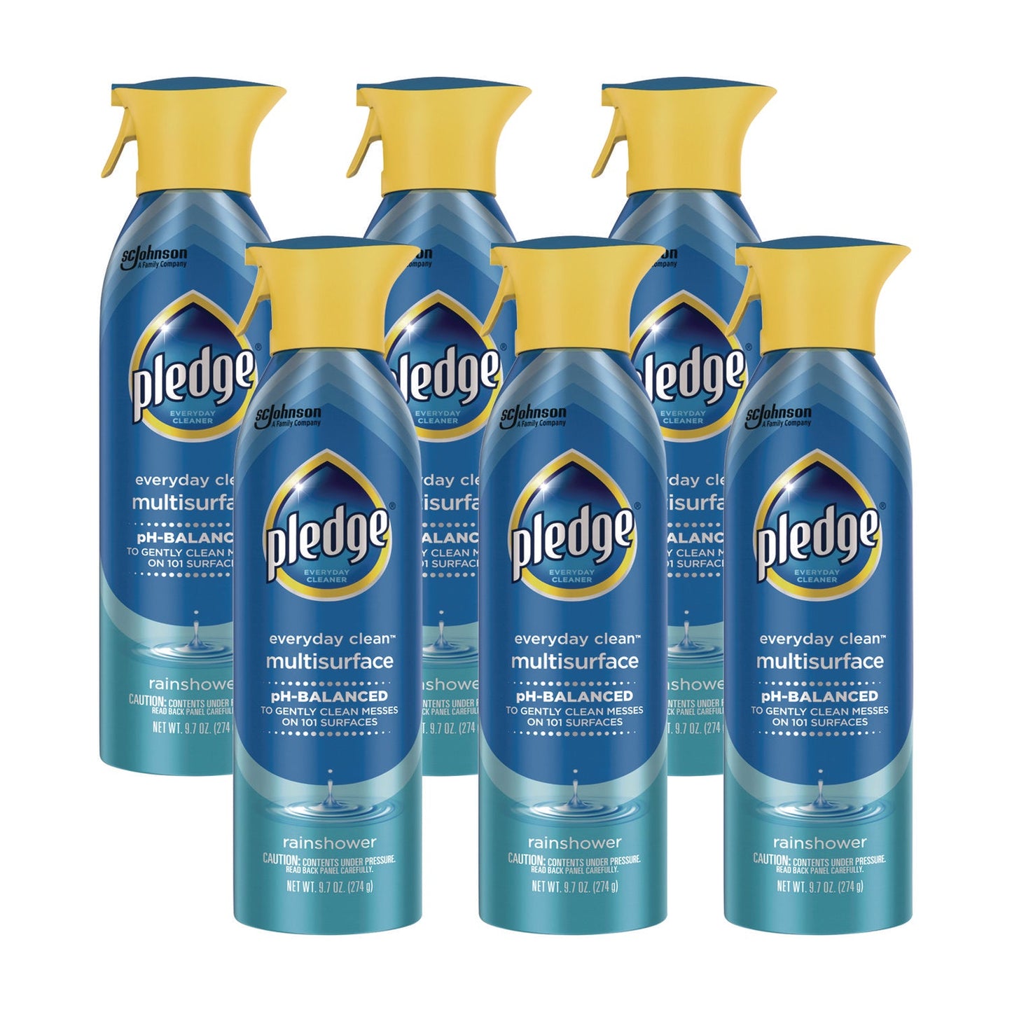 SJN336275 Multi-Surface Everyday, Rainshower, 9.7 Oz Aerosol Spray, 6/carton Pledge