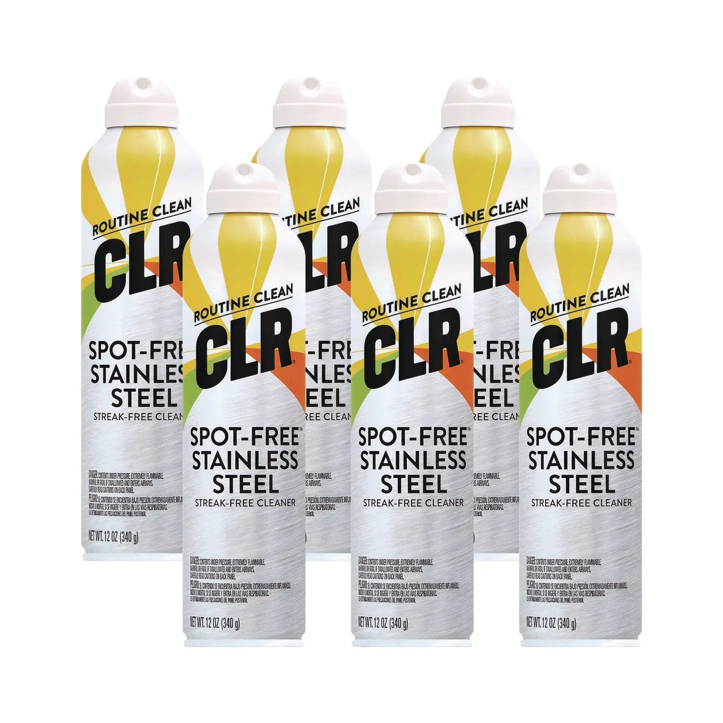 JELCSS12 Spot-Free Stainless Steel Cleaner, Citrus, 12 Oz Can, 6/carton CLR PRO