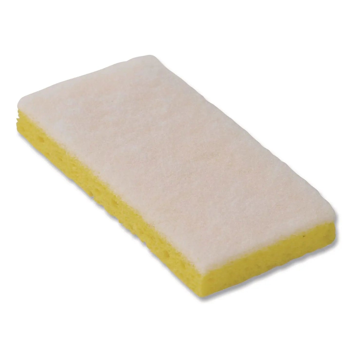 AM7551026 Resort Cut Scrub Sponge, Light Duty, 6.25" x 3.18", White/Yellow, 40/Carton Americo