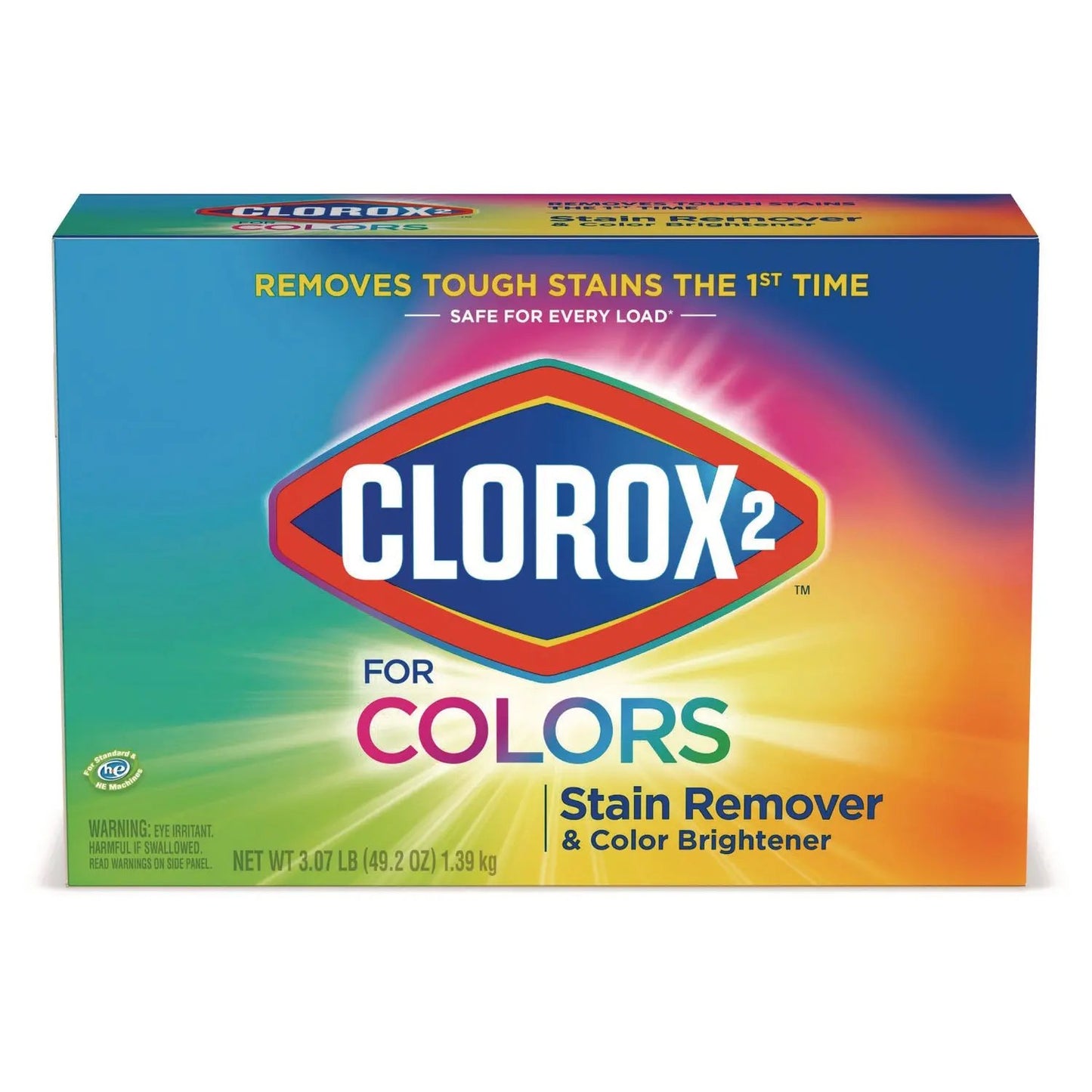 CLO03098 for Colors Stain Remover and Color Brightener Powder, Original, 49.2 oz Box, 4/Carton Clorox 2