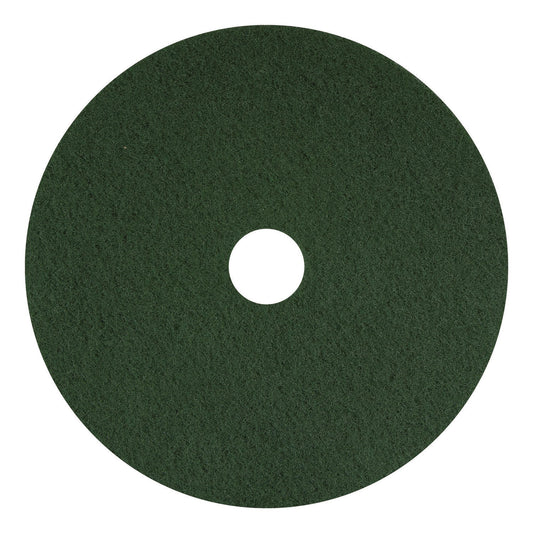 AM7400312 Scrubbing Pad, 12" Diameter, Green, 5/Carton
