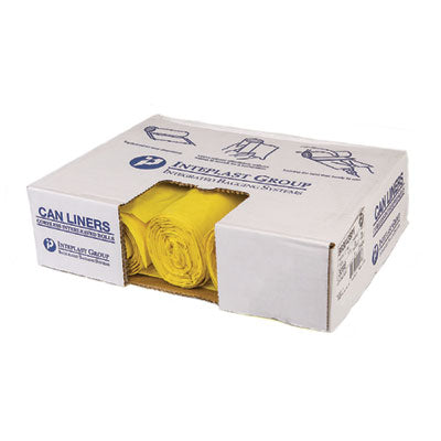 IBSBR3043SPY Low-Density Commercial Can Liners, Infectious Waste Biohazard, 30 gal, 1.15 mil, 30" x 43", Yellow, 25 Bags/Roll, 6 Rolls/CT INTEGRATED BAGGING SYSTEMS