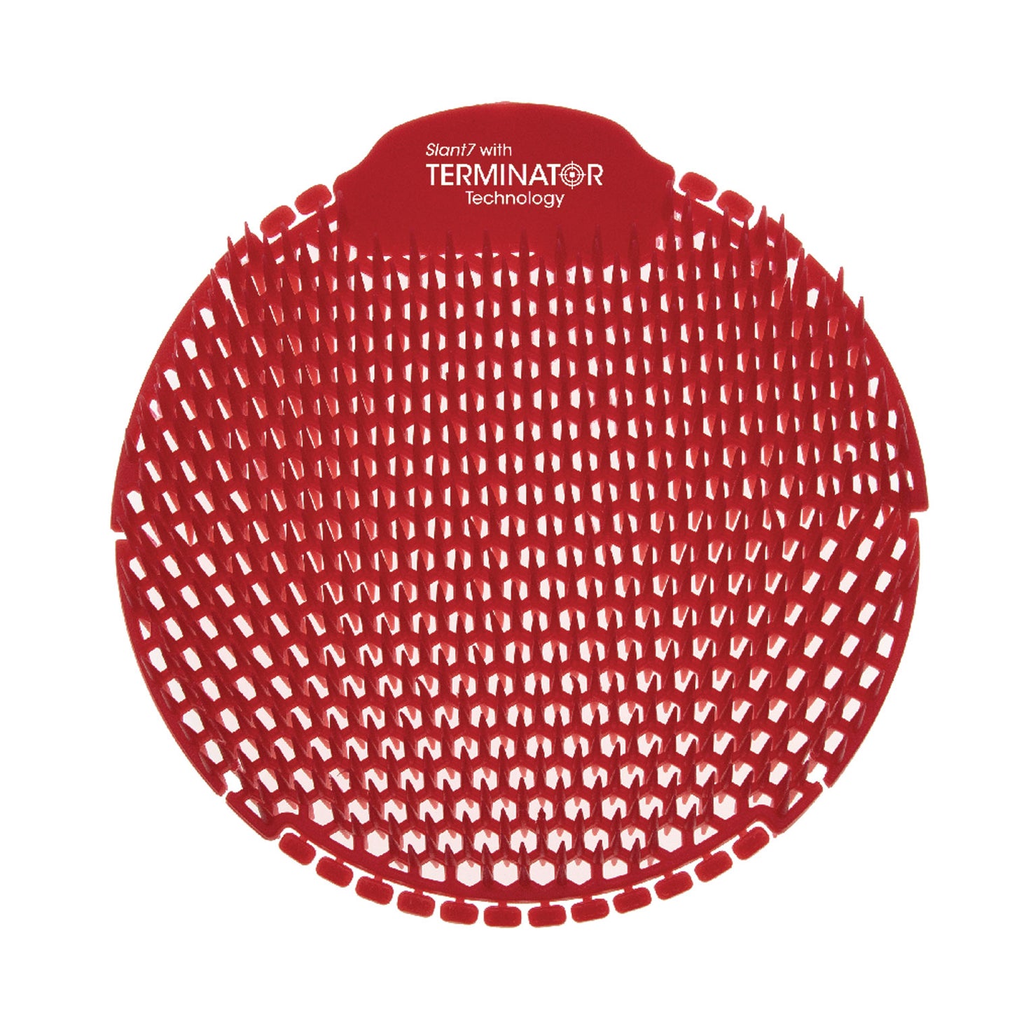FRSS7TCT Slant7 with Terminator Urinal Screen, Forest Scent, Red, 30/Carton
