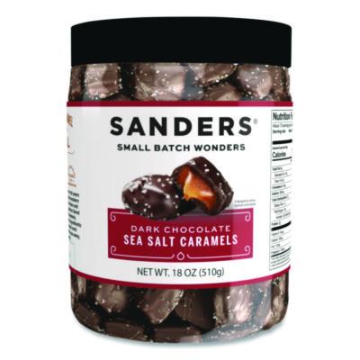 NDEMRY30987 Small Batch Wonders Dark Chocolate Sea Salt Caramels, 18 oz Tub MORLEY CANDY MAKERS INC