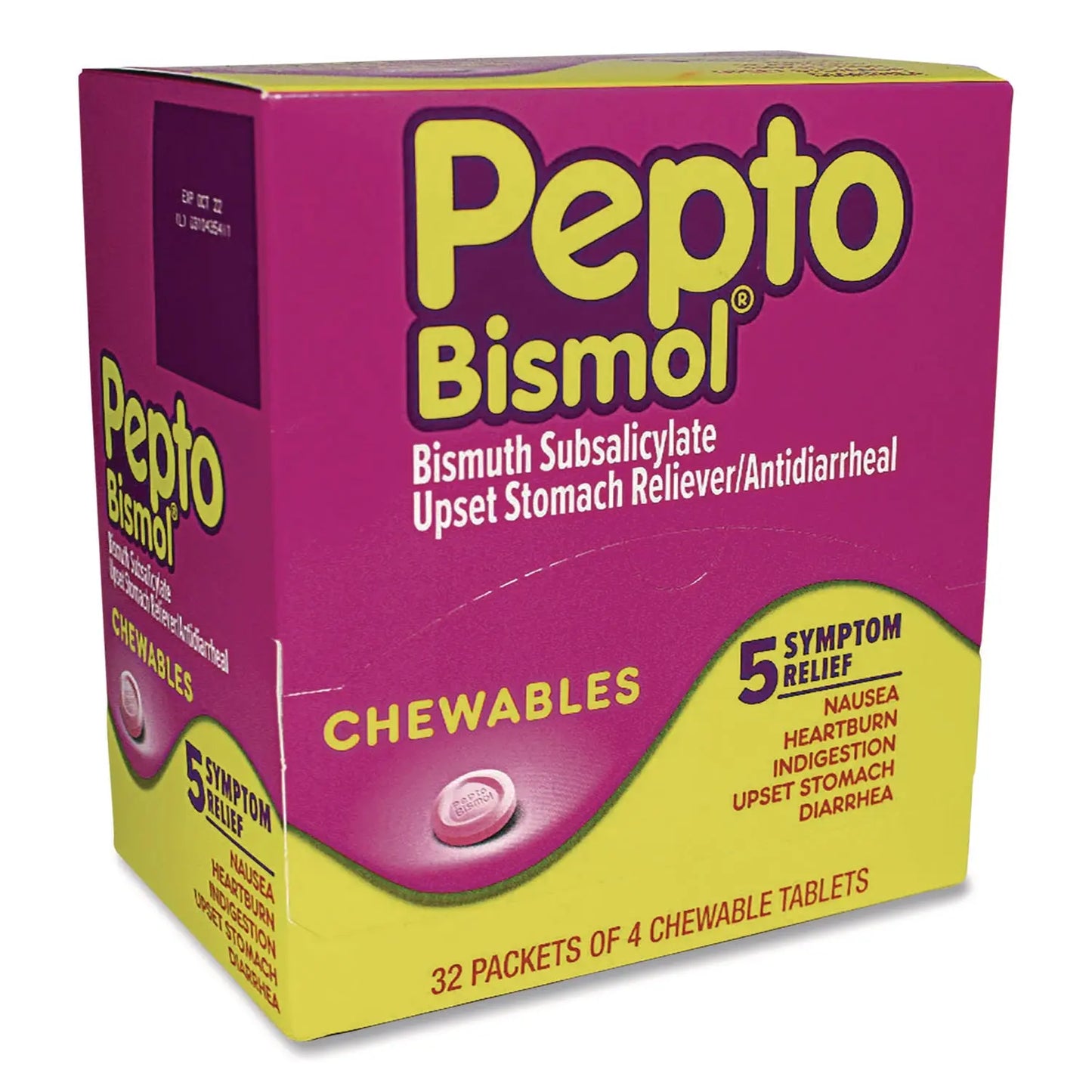 PGC00201 Chewable Tablets, Original Flavor, 32 Packets of 4 Tablets/Box Pepto-Bismol