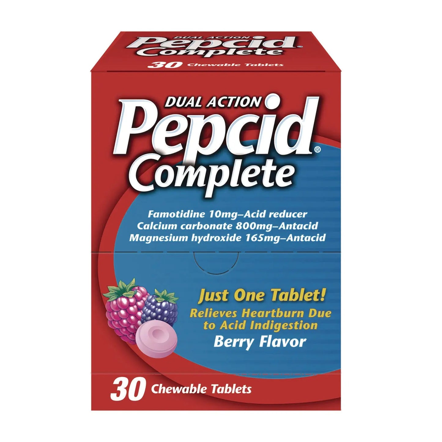 PCD64228 Complete Dual-Action Antacid, Berry Flavor, 30/Box Pepcid
