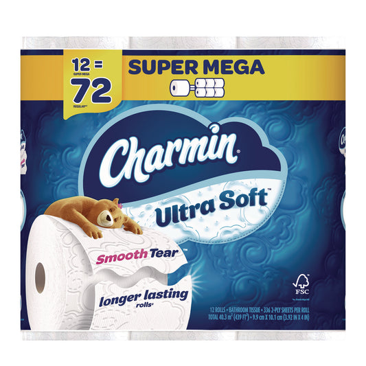 PGC08471 Ultra Soft Bathroom Tissue, Septic Safe, 2-Ply, White, 336 Sheets/Roll, 12 Rolls/Pack
