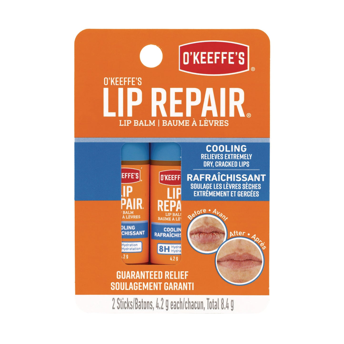 GORK1710402 Lip Repair Cooling Lip Balm, 0.15 oz Stick, 2/Pack